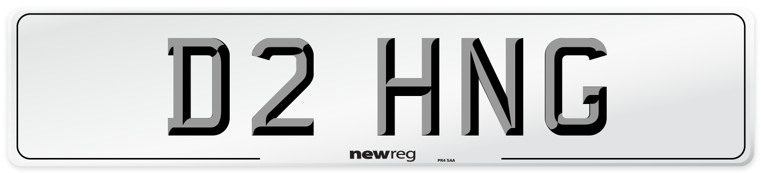 D2 HNG Number Plate from New Reg